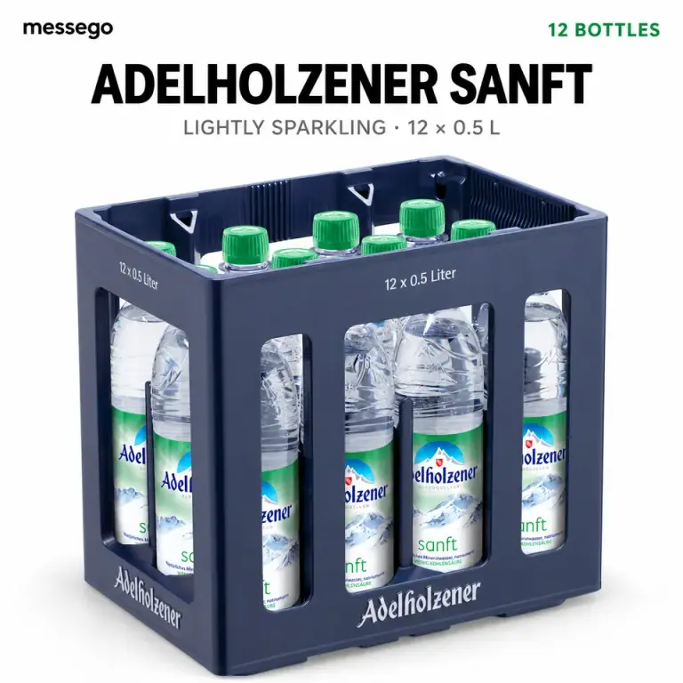 Adelholzener Light Sparkling — official product image; 1 box contents